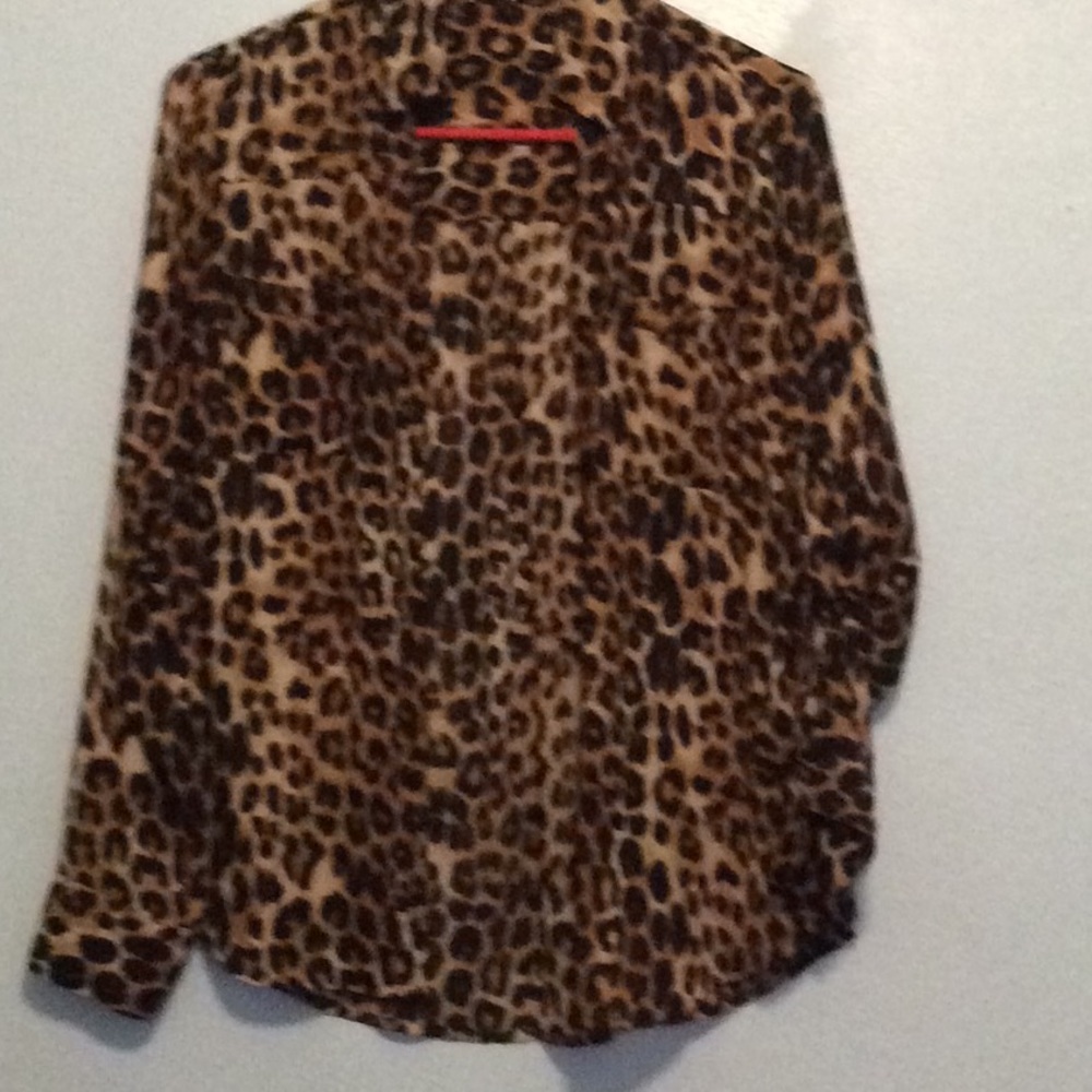 Print long sleeve blouse